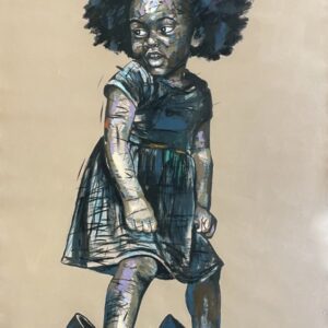 African Girl in heels artwork painting Teboho Makoatsa Future Fit II