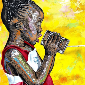african girl painting by Zakes Msane